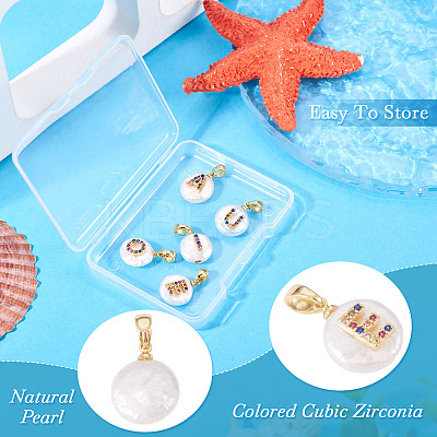 5Pcs 5 Styles Natural Cultured Freshwater Pearl Pendants KK-TA0002-27-1