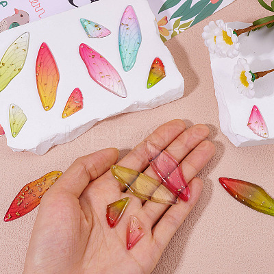 20Pcs 10 Styles Transparent Resin Big Pendants RESI-TA0003-25D-1