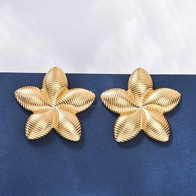 304 Stainless Steel Stud Earrings for Women EJEW-K306-19G-1