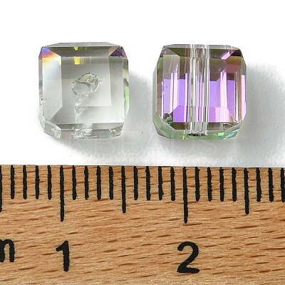 114Pcs Transparent Electroplate Glass Beads GLAA-K064-09C-1