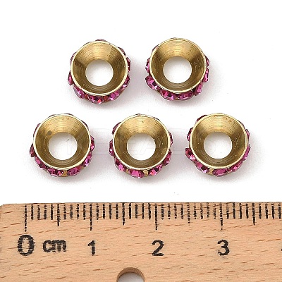 Brass Rhinestone Spacer Beads RB-A020-9mm-24LG-1