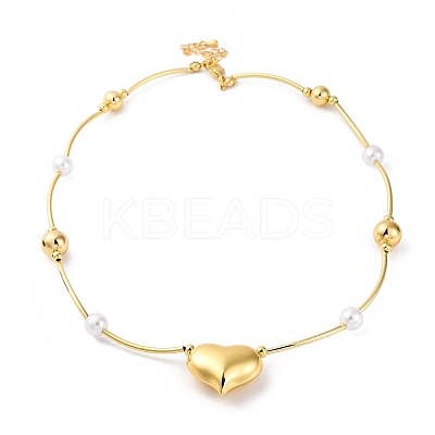 Rack Plating Brass Heart Pendant Necklaces for Women NJEW-C059-01G-03-1