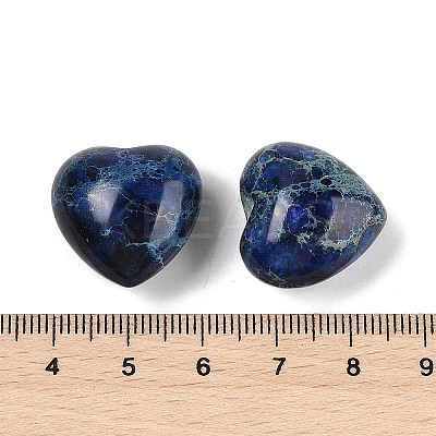 Dyed Natural Imperial Jasper Heart Palm Stone G-Q021-03A-1