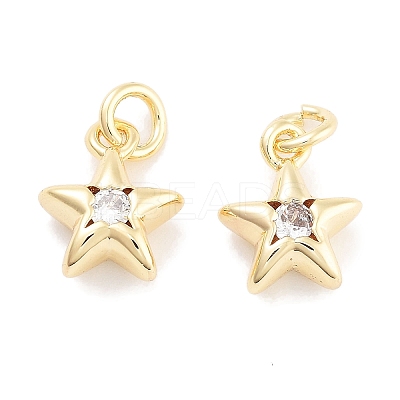Brass with Cubic Zirconia Pendants KK-P271-38A-01G-1