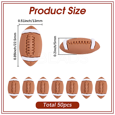 50Pcs Sport Opaque Resin Cabochons CRES-SC0003-38-1
