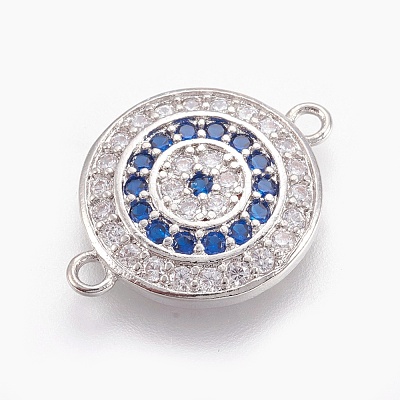 Brass Micro Pave Cubic Zirconia Links Connectors X-ZIRC-O026-06P-NR-1