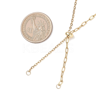 304 Stainless Steel Paperclip  Chain Cable Chain Slider Necklace Making AJEW-JB01526-1