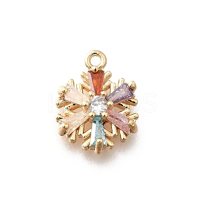 Christmas Brass Micro Pave Cubic Zirconia Charms KK-M318-35G-01-1
