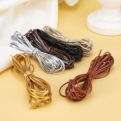 6 Skeins 6 Colors PU Imitation Leather Cords OCOR-TA0001-96-1