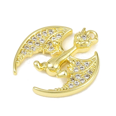 Brass Micro Pave Clear Cubic Zirconia Pendants KK-L238-04G-1