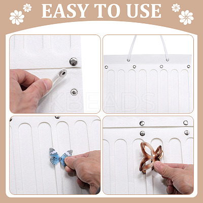 2Pcs 2 Styles Felt Large Capacity Hair Clips Storage Hangers AJEW-ME0003-34B-1