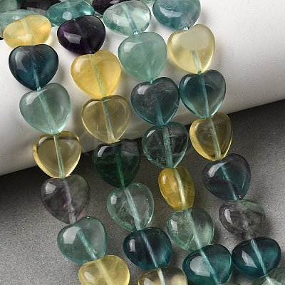 Natural Green Purple Yellow Fluorite Beads Strands G-NH0048-A01-01A-1