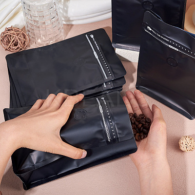10Pcs BOPP and Aluminized PET and PE Resealable Coffee Zipper Bags with Valve ABAG-TA0001-93G-1