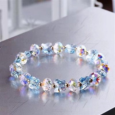 Glass Beaded Stretch Bracelets WGF21B9-04-1