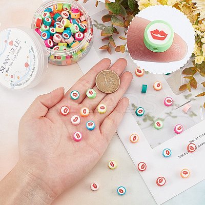 Handmade Polymer Clay Beads Strands CLAY-SC0001-26-1