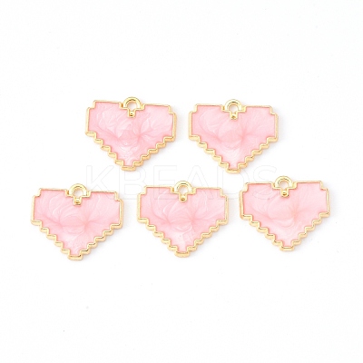 Light Gold Plated Alloy Enamel Pendants ENAM-R136-48C-1