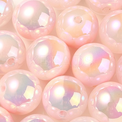 UV Plating Rainbow Iridescent Opaque Acrylic Beads OACR-C007-01H-1