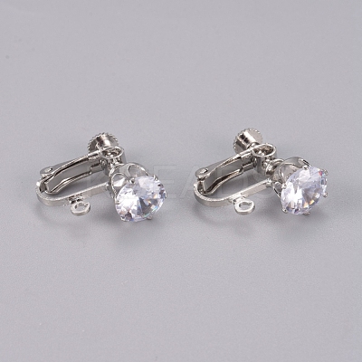 Brass Screw On Clip-on Earring Findings KK-L200-A01-P-1