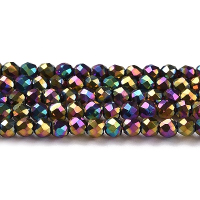 Electroplate Glass Beads Strands GLAA-H021-01A-FP13-1