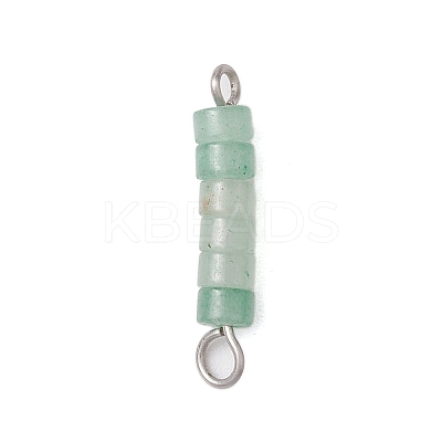 7Pcs 7 Styles Chakra Natural Mixed Gemstone Disc Beaded Connector Charms PALLOY-JF02744-1