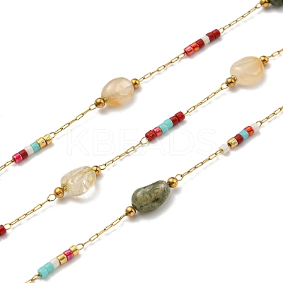 304 Stainless Steel Handmade Beaded Chains CHS-C009-10B-G-1