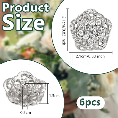 6Pcs 1-Hole Zinc Alloy Buttons FIND-FG0004-89S-1