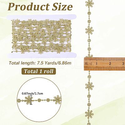 7.5Yards Polyester Lace Trims SRIB-GF0001-54D-1