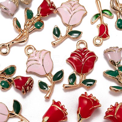 24Pcs 6 Style Alloy Enamel Pendants ENAM-LS0001-67-1