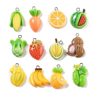 Opaque Resin Pendants RESI-S013-02M-1
