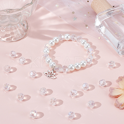 200Pcs Transparent Electropalte Glass Beads GLAA-SP0001-33-1