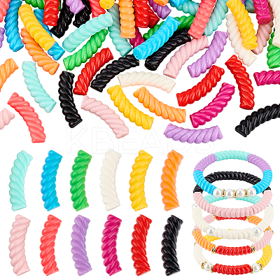 96Pcs 12 Colors Opaque Resin Beads RESI-PH0002-19-1
