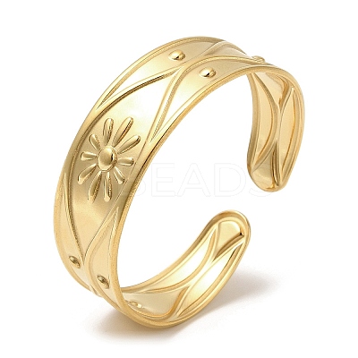 304 Stainless Steel Cuff Bangles BJEW-K267-05G-1
