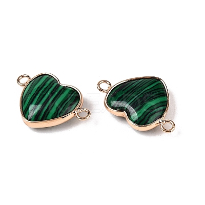 Synthetic Malachite Love Heart Pendants G-T138-205B-G-1