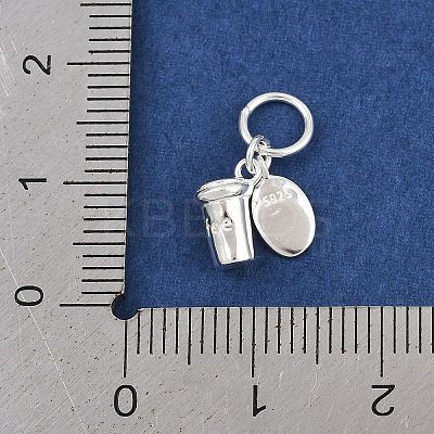 925 Sterling Silver Coffee Bean & Coffee Cup Charms STER-K183-02S-1
