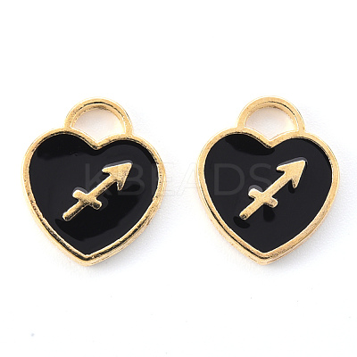 Light Gold Plated Alloy Enamel Pendants ENAM-R136-30-24-1
