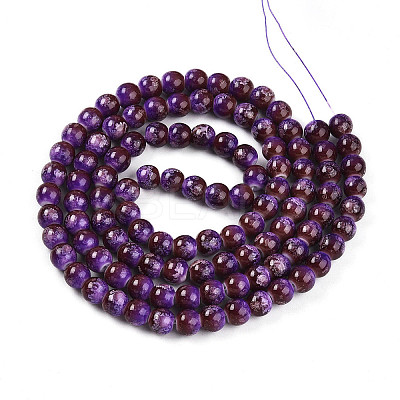 Baking Paint Glass Beads Strands DGLA-N008-8mm-03-1