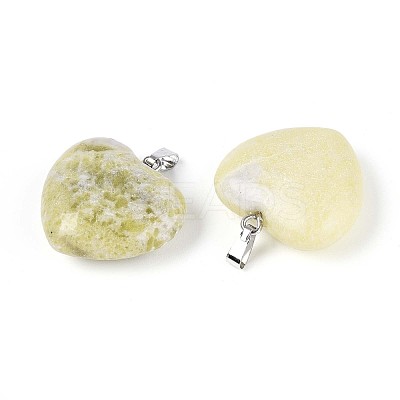 Natural Yellow Mustard Jasper Pendants G-N349-05E-P-1