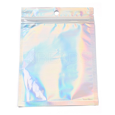 Rectangle Zip Top Plastic Glitter Holographic Bags OPP-YWC0001-11X16-1