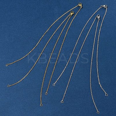 4Pcs 2 Colors 304 Stainless Steel Cable Chain Necklace Making STAS-FS0001-80-1