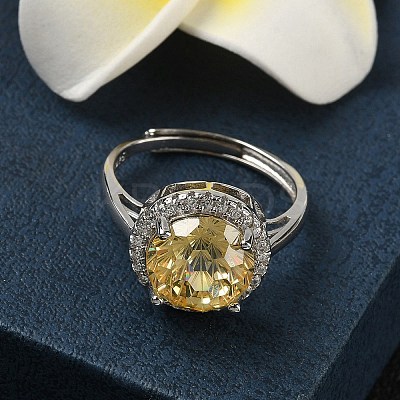 925 Sterling Silver Micro Pave Cubic Zirconia Finger Rings RJEW-B134-01A-01-1