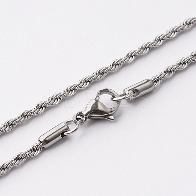 Tarnish Resistant 304 Stainless Steel Rope Chain Necklaces STAS-O056-B-10-1