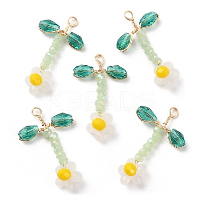 Glass Beaded Pendants GLAA-K060-02G-06-1