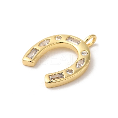 Rack Plating Brass Clear Cubic Zirconia Pendants X-KK-Z056-19G-1