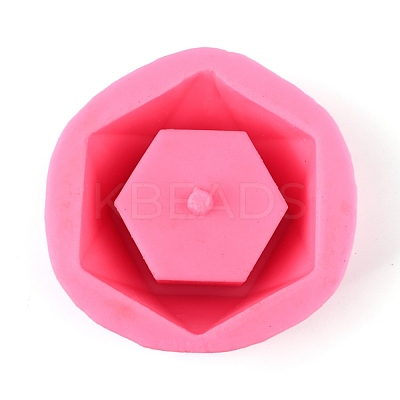 3D Hexagon Flower Pot Food Grade Silicone Mold DIY-K024-04-1