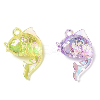 Electroplate Transparent UV Plating Acrylic Pendants OACR-I014-24-1