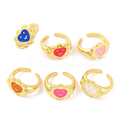 Brass Open Cuff Rings RJEW-U009-20G-1