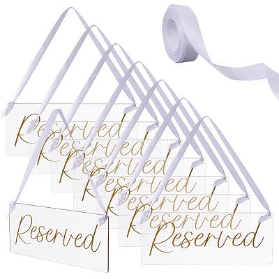 8Pcs Acrylic Reserved Hanging Signs OACR-GA0001-28-1