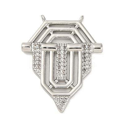 Brass Pendants with Cubic Zirconia KK-D536-12P-1