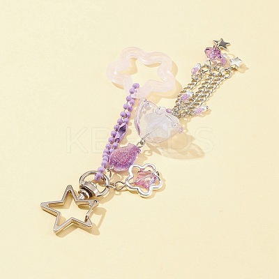 Acrylic & Glass Pendant Keychains KEYC-FZ00005-1