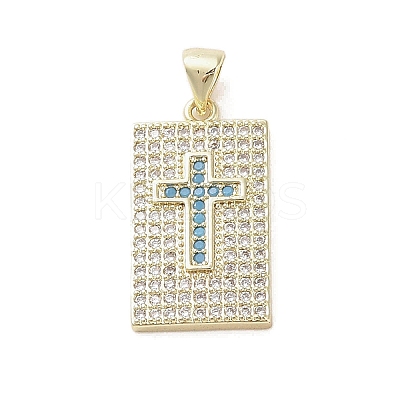 Real 18K Gold Plated Brass Micro Pave Cubic Zirconia Pendants KK-A209-10B-G-1